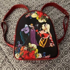 Disney Villains Floral Black and Red Backpack